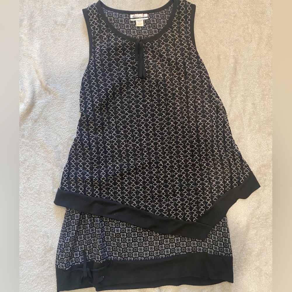 Mirror Image Black and White Patterned Top